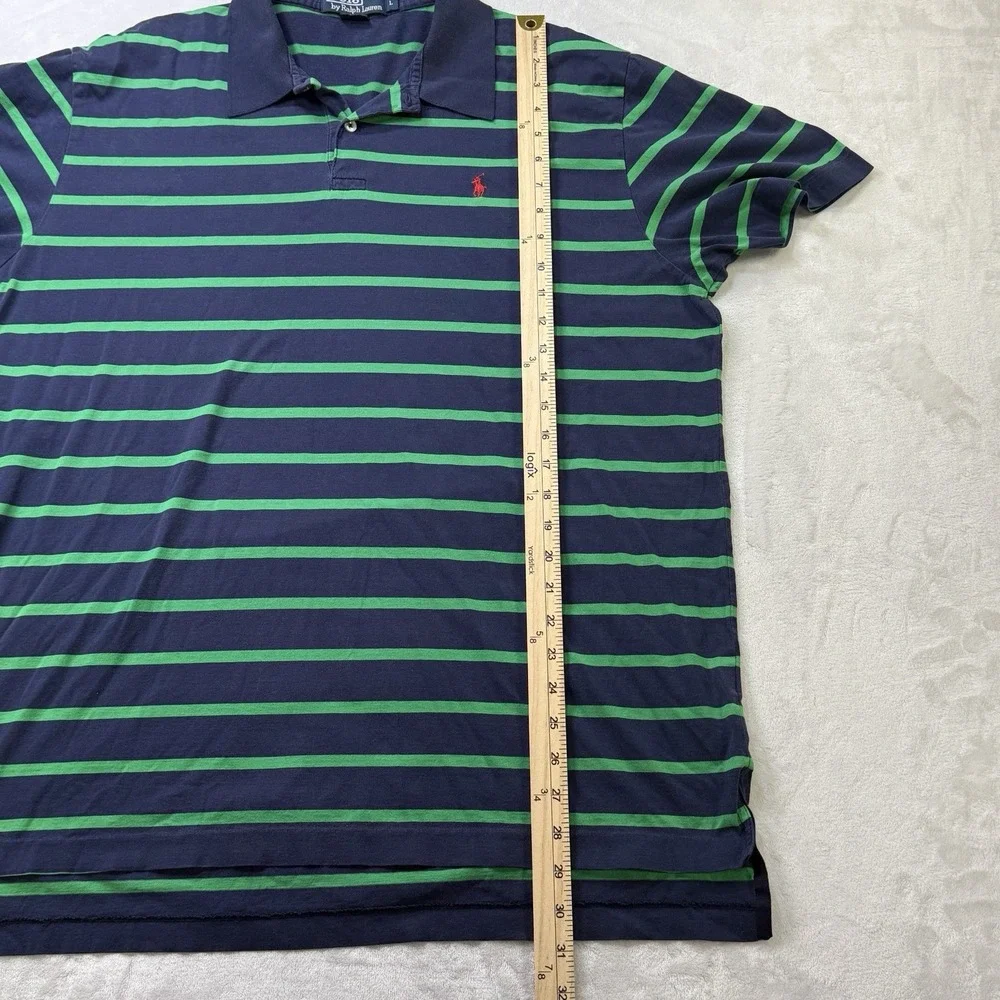 Vintage Y2K Polo by Ralph Lauren Stripe Polo Shirt XL Navy‎ 90s Blue Orange
